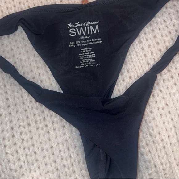 Pristine For Love & Lemons Tropicana cheeky sexy black bikini bottom size Small - Picture 4 of 8